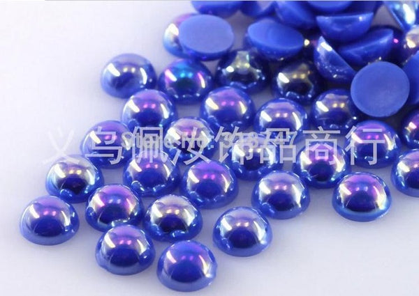 Hot Sale!Free Shipping 100Pcs/lot Size 8mm AB Colors Imitation Pearls Craft Half Round Flatback Beads DIY Decoration