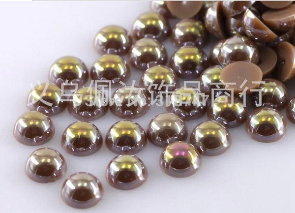 Hot Sale!Free Shipping 100Pcs/lot Size 8mm AB Colors Imitation Pearls Craft Half Round Flatback Beads DIY Decoration