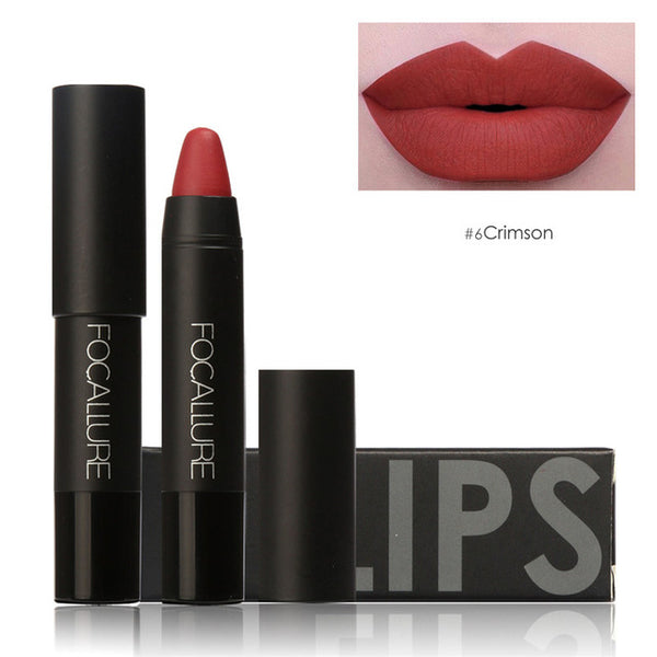 Fashion New Brand FOCALLURE Lipstick Sexy Long Lasting Lip Tint Waterproof Pigment Velvet Brown Nude Matte Lipstick Pencil