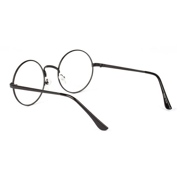 Women Men Retro Round Metal Frame Clear Lens Glasses Nerd Spectacles Eyeglass