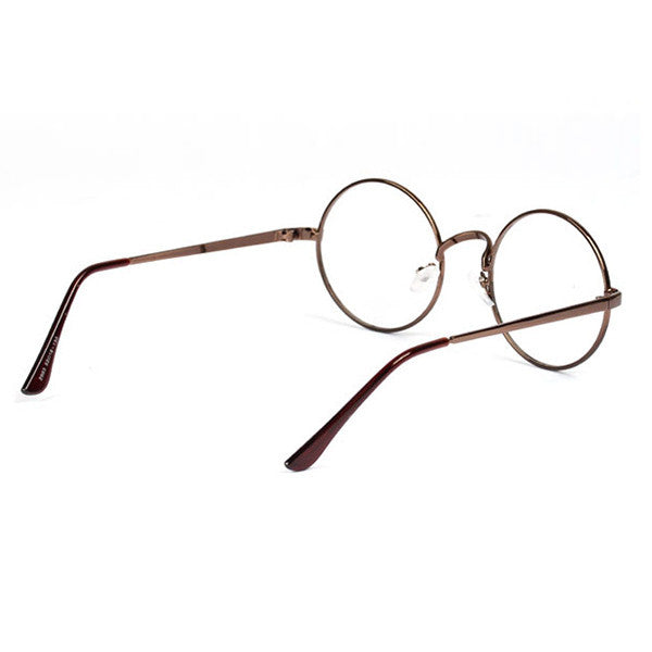 Women Men Retro Round Metal Frame Clear Lens Glasses Nerd Spectacles Eyeglass