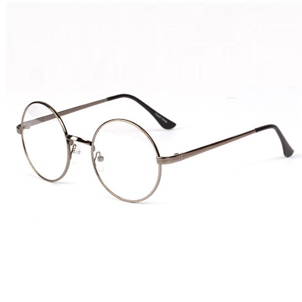 Women Men Retro Round Metal Frame Clear Lens Glasses Nerd Spectacles Eyeglass