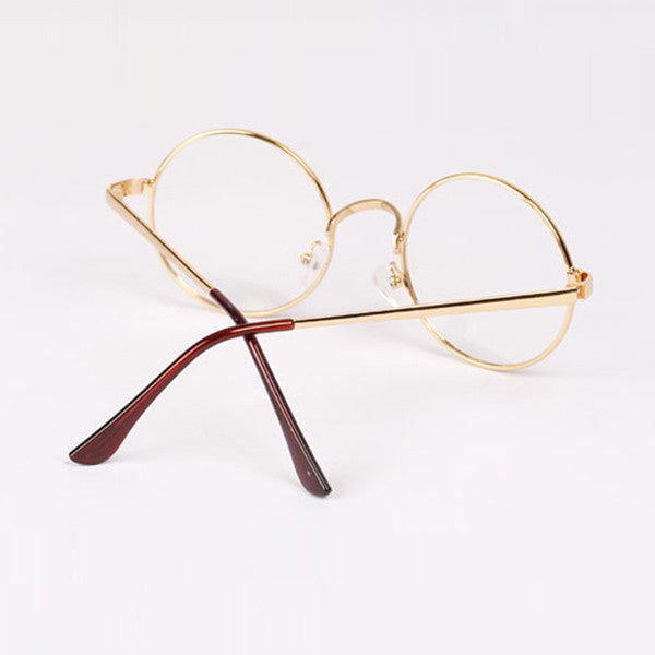 Women Men Retro Round Metal Frame Clear Lens Glasses Nerd Spectacles Eyeglass