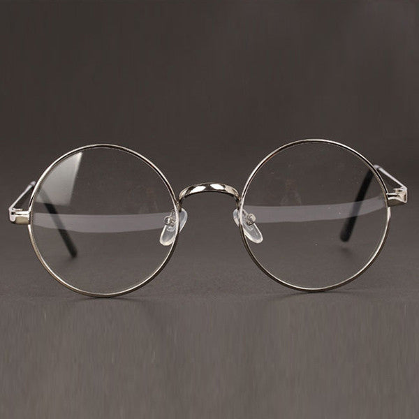 Women Men Retro Round Metal Frame Clear Lens Glasses Nerd Spectacles Eyeglass