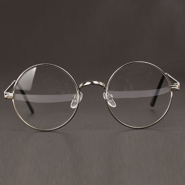 Womens Mens Retro Round Metal Frame Clear Lens Glasses Nerd Spectacles Eyeglass