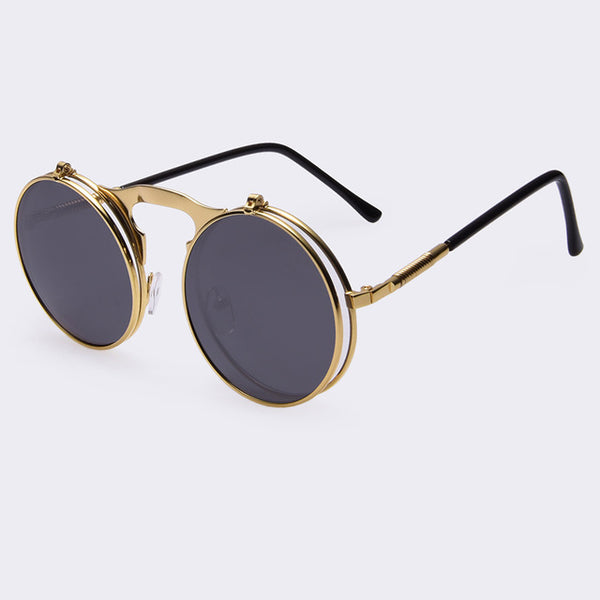 VINTAGE STEAMPUNK Sunglasses round Designer steam punk Metal OCULOS de sol women COATING SUNGLASSES Men Retro CIRCLE SUN GLASSES