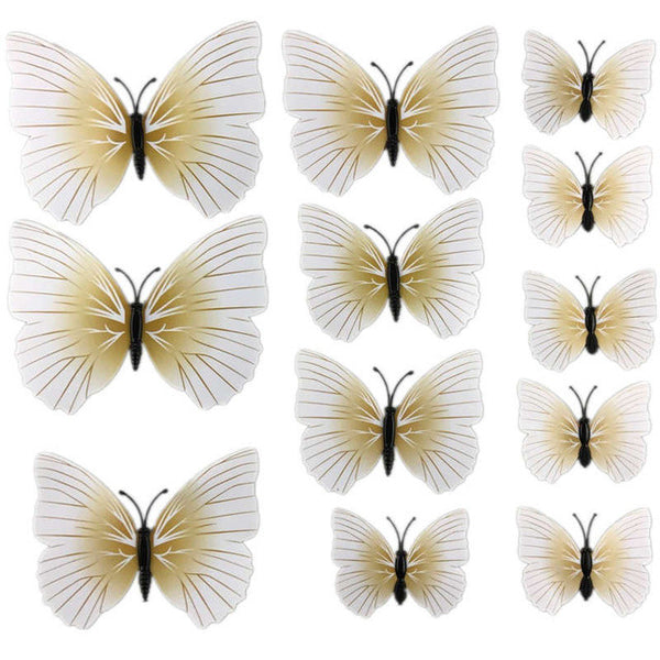 Hot Selling 12PCS 3D PVC Magnet Butterflies DIY Wall Sticker Home Decor Poster for Kids Rooms t Wall Decoration Drop Shipping