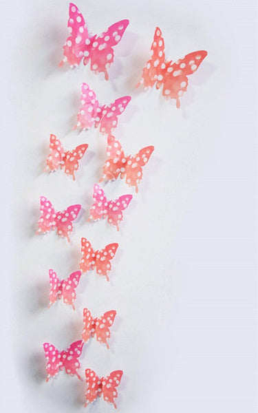 FoodyMine 12Pcs PVC 3D Wonderful Art Butterfly Design Wall Stickers Decals Home Decor Poster for Rooms wedding wall Decorations