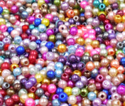 AZZ00364  6mm 500pcs Mixed ABS Acrylic imitate Pearl Spacer Ball Round Plastic Beads  Pearls Resin Scrapbook Beads Decorate Diy
