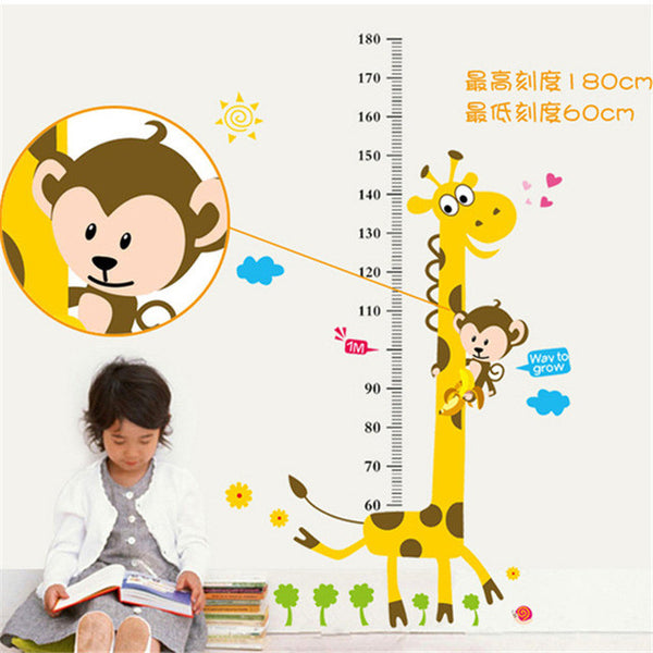 Kids Height Chart Wall Sticker home Decor Cartoon Giraffe Height Ruler Home Decoration room Decals Wall Art Sticker wallpaper