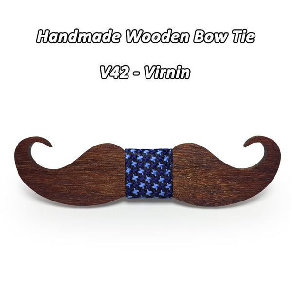 Mahoosive novelty neckties Handmade mustache Wooden bow tie men bowtie mens neck ties factory wholesale free shipping