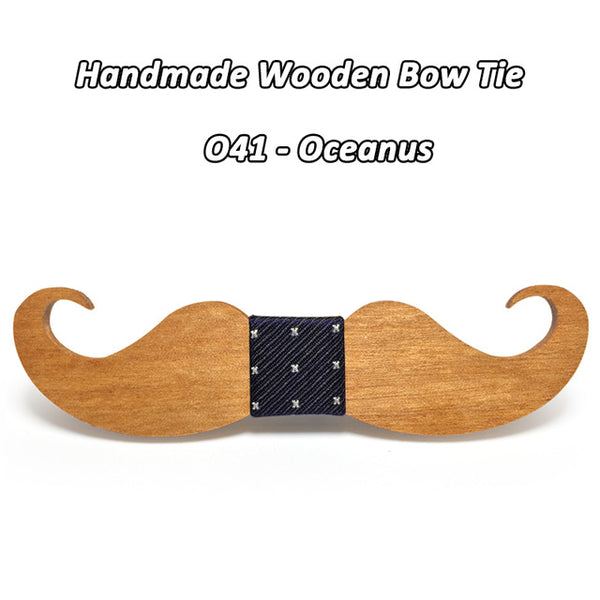 Mahoosive novelty neckties Handmade mustache Wooden bow tie men bowtie mens neck ties factory wholesale free shipping