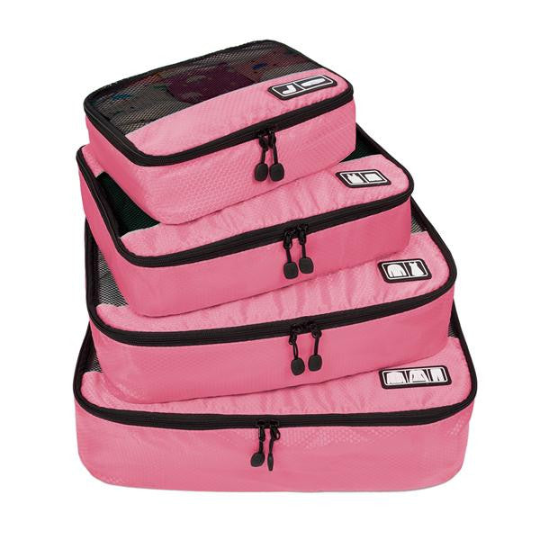 ECOSUSI Breathable Travel Bag 4 Set Packing Cubes Luggage Packing Organizers with Shoe Bag Fit 23" Carry on Suitcase