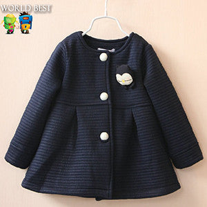 2017 Spring Children Jackets Baby Little Penguin Single Breasted Child Coat Girl Outerwear Jackets For Girls Bow Girl Clothes