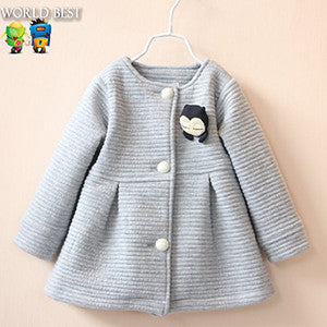 2017 Spring Children Jackets Baby Little Penguin Single Breasted Child Coat Girl Outerwear Jackets For Girls Bow Girl Clothes