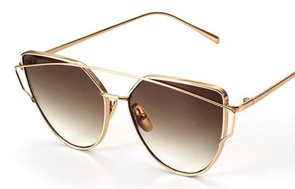 BOUTIQUE New Women 6 Colour Luxury Cat Eye Sunglasses Women Sunglasses Double-Deck Alloy Frame UV400