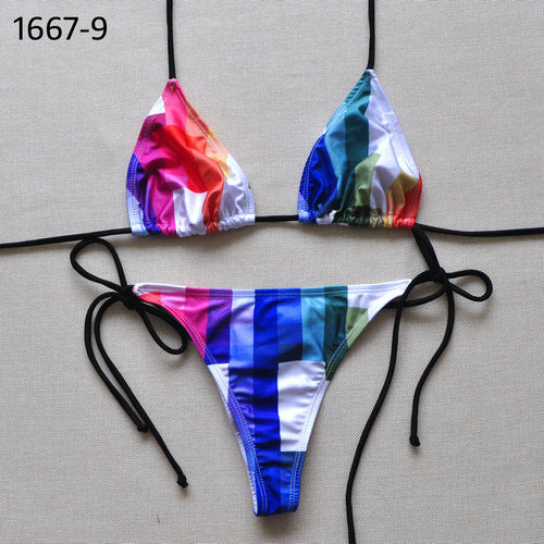 Sexy Solid Thong Bikini Women's Beach 2017 Brazilian Swimwear Female Bikinis Set Departure Beach Swimsuit String Biquini 1667