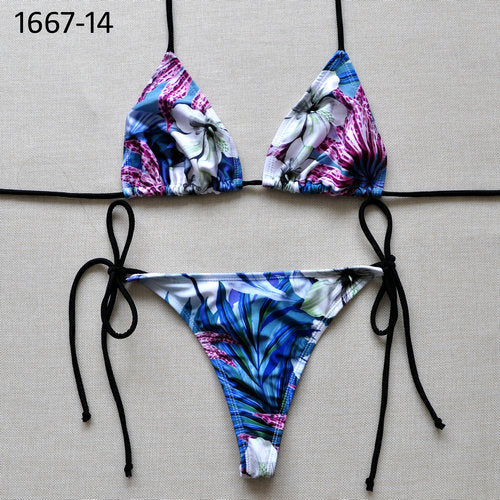 Sexy Solid Thong Bikini Women's Beach 2017 Brazilian Swimwear Female Bikinis Set Departure Beach Swimsuit String Biquini 1667