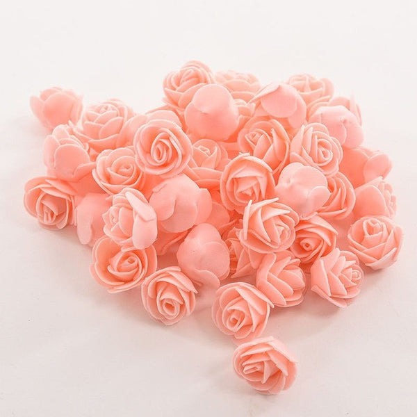 10Colors Wholesale 50PCS/Bag PE Foam Rose Handmade DIY Wedding Home Decoration Multi-use Artificial Flower Head