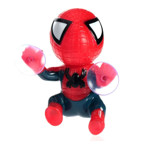 Car Styling Cute Car Sticker Climbing Spider Man Suction Cup Doll Toy 360 Degree Rotating Car Decoration Accessories Black/Red