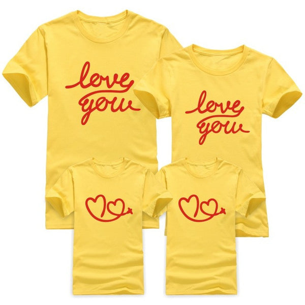 2017 Cotton boy girl Clothes.Children's Clothing,women men t-shirts,Family look,love you,family clothes, Family Matching Outfits