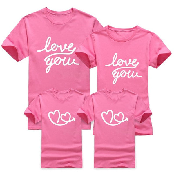 2017 Cotton boy girl Clothes.Children's Clothing,women men t-shirts,Family look,love you,family clothes, Family Matching Outfits