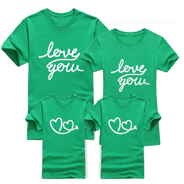 2017 Cotton boy girl Clothes.Children's Clothing,women men t-shirts,Family look,love you,family clothes, Family Matching Outfits