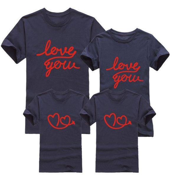 2017 Cotton boy girl Clothes.Children's Clothing,women men t-shirts,Family look,love you,family clothes, Family Matching Outfits