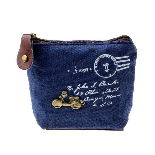 Ladies Canvas Classic Retro Small Change Coin Purse Little Key Car Pouch Money Bag Cheapest Girl's Mini Short Coin Holder Wallet