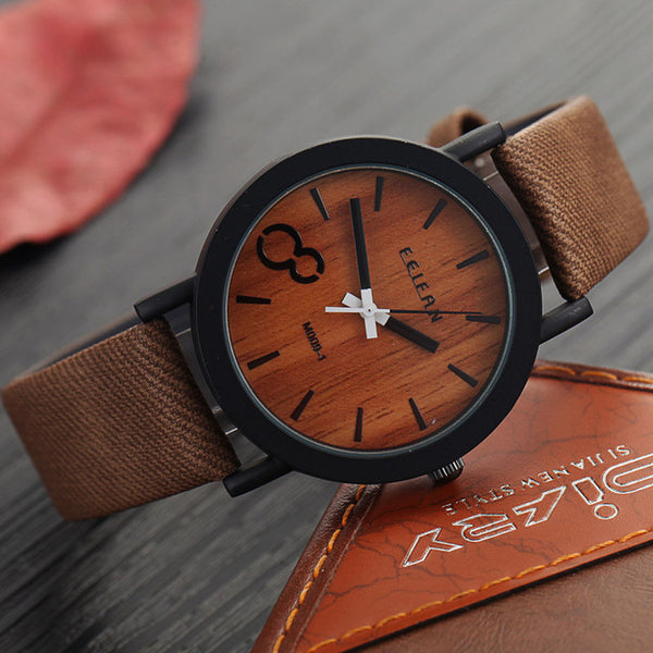 Simulation Wooden Relojes Quartz Men Watches Casual Wooden Color Leather Strap Watch Wood Male Wristwatch Relogio Masculino