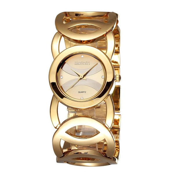 WEIQIN Brand Luxury Crystal Gold Watches Women Fashion Bracelet Quartz Watch Shock Waterproof Relogio Feminino orologio donna
