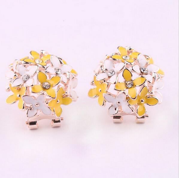 Stud Earrings for Women Female 2017 Boucle d'oreille Crystal Flower Clover Earring Gold Bijoux Jewelry Brincos Mujer