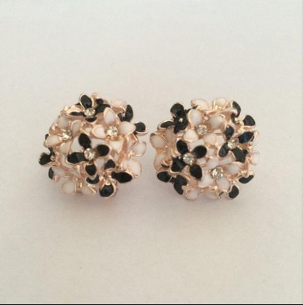 Stud Earrings for Women Female 2017 Boucle d'oreille Crystal Flower Clover Earring Gold Bijoux Jewelry Brincos Mujer