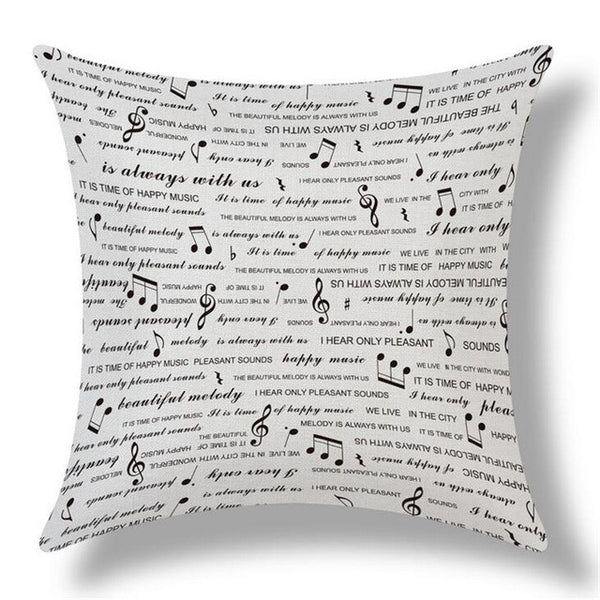 High Quality Fashion Style Cotton Linen Cushion Music Score Print Home Decor Cushion Bed Car Throw Pillows Decorative Cojines