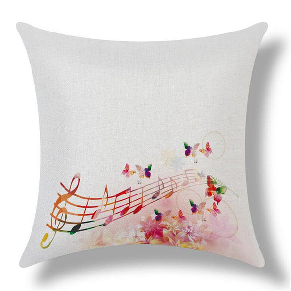 High Quality Fashion Style Cotton Linen Cushion Music Score Print Home Decor Cushion Bed Car Throw Pillows Decorative Cojines