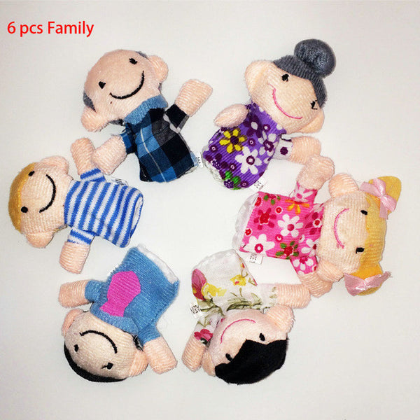 Family Finger Toy Cartoon Animal Velet Finger Puppet Plush Baby Favor Toys Dolls Kid Child Boys Girls Educational Hand Toy