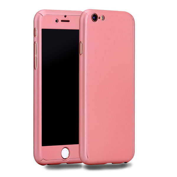 2016 New Hybrid 360 Case Hard Ultra thin Capa Cover For fundas iPhone 6 6S Plus 7 7 Plus Phone Case + Tempered Glass