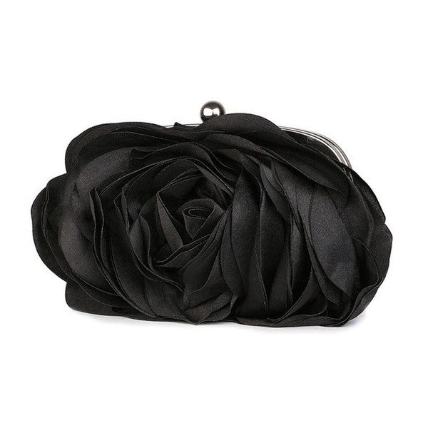 Vintage Ladies Floral Evening Bag Woman Fashion Rose Flower Chain Hand Bag Wedding Party Clutch Dinner Small Purse bolso XA140H