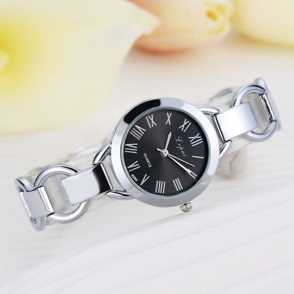 Lvpai Brand Stainess Steel Dress Watches Girls Quartz Watch Bracelet Watch Ladies Fashion Women Crystal Round Wristwatch