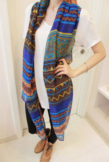 2015 160*70cm High quality Blue and White Porcelain Style Thin Section the Silk Floss Women Scarf Shawl