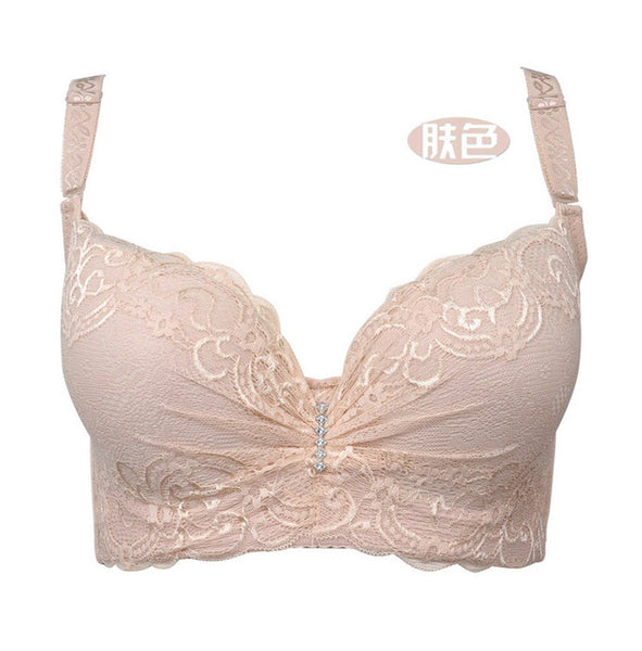 3/4 cup lace push up bra large size sexy women underwear bralette thin section cup C cup D cup E bra for women