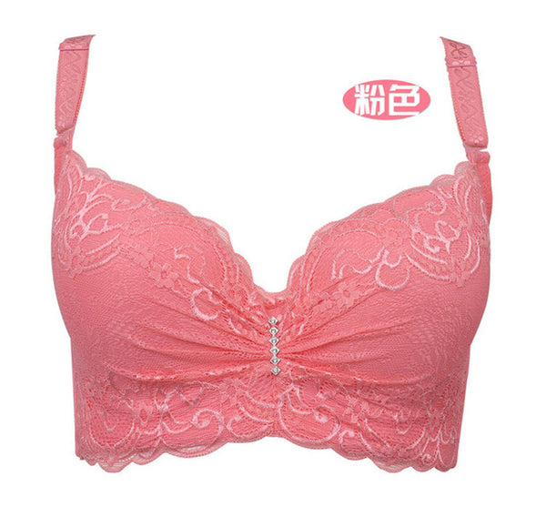 3/4 cup lace push up bra large size sexy women underwear bralette thin section cup C cup D cup E bra for women