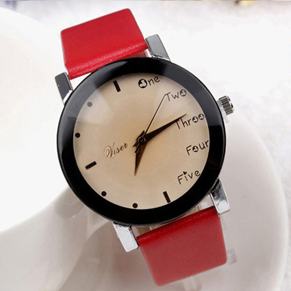 2016 Hour Leisure Clock Letters Number Print Watches Women Ladies Watch Quartz Wristwatches Relogio Feminino Saat New Year Gift