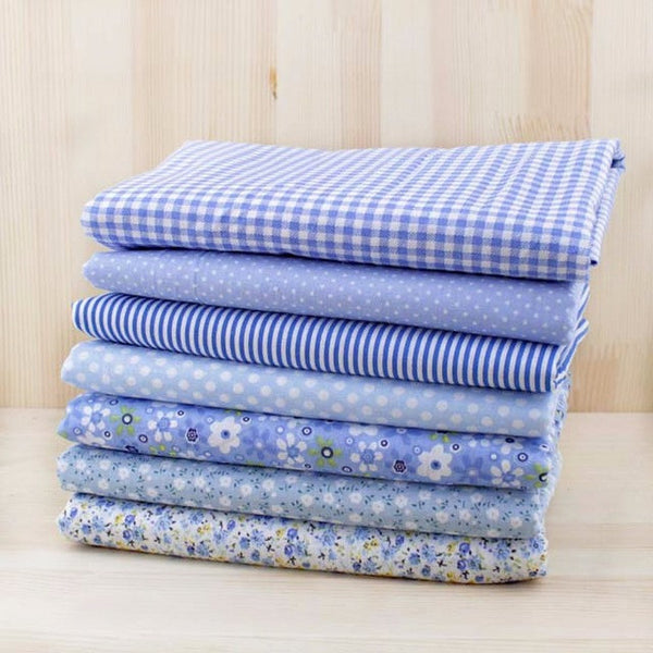 7pcs 50cm x47cm-50cm free shipping plain thin Patchwork Cotton dobby Fabric Floral Series Quilt Charm Quarters Bundle Sewing