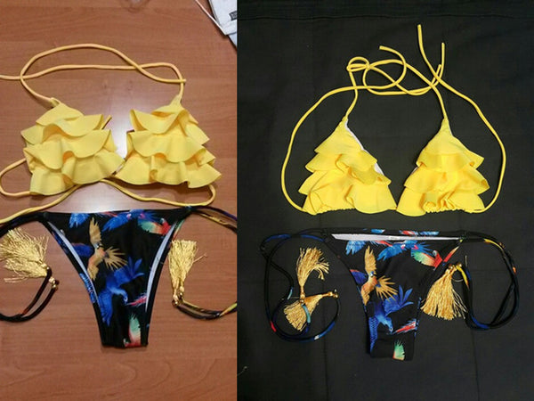 New Comfortably Womens Brazilian Low Waist Bikini Set Swimwear Women Swimsuit Sexy Swimwear Bathing Suit Biquinis Feminino 2016