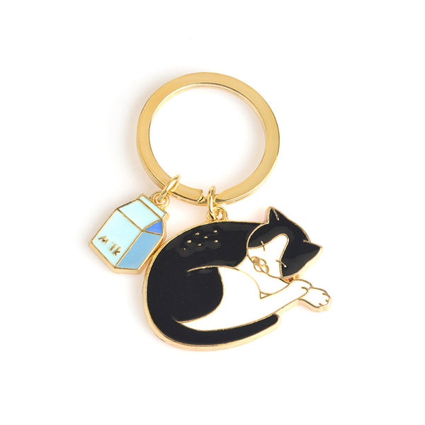 Cute Animal Keychain Dog Black Cat Kitty Polar Bear Crocodile Fox Key Chain Corgi Bulldog Puppy  Keyring Accessories Pet Jewelry