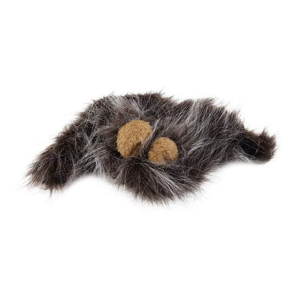 Pet Cat Dog Emulation Lion Hair Mane Ears Head Cap Autumn Winter Dress Up Costume Muffler Scarf