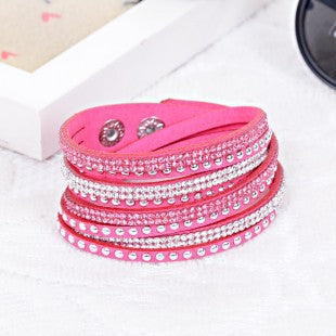 2016 Hot Selling ! New Women's Red Fashion Leather Bracelets For women Christmas Gifts New Year 18 Color ChoicesFree Shipping