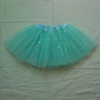 2T kids girl star glitter dance tutu skirt sequin with 3 layers tulle tutu toddler girl chiffon pettiskrit
