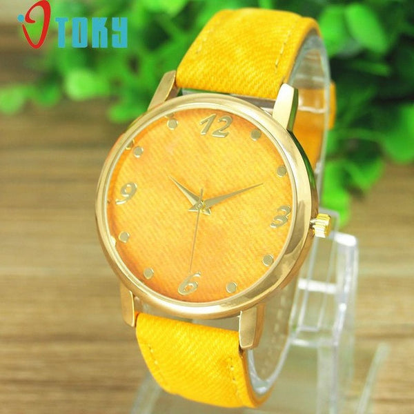 Hot Hothot Sales Design Women Watch Denim Cloth Wrist Watch Women Casual Quartz Watch, relogio feminino,montre femme jy28